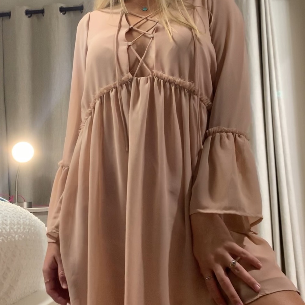Dusty pink shift dress from Tobi